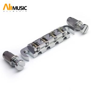 Cables Combo Bridge Tailpiece For 4 String Bass Guitar 87.2x20mm String Space 15mm Bass Parts Chrome