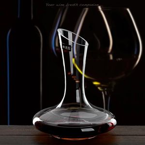 Decanter de vinho personalizado Crystal Base Base de vidro de vidro arremessador Ultra Elegant Design Easy Pout Slited Spout por 1100ml 37oz 240415