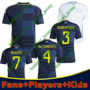 Mctominay Scotland Football Shirt 2024 Kit Scottish National Team McGinn Football Shirt Children's Set Home Navy Blue Robertson Soccer Jers 881