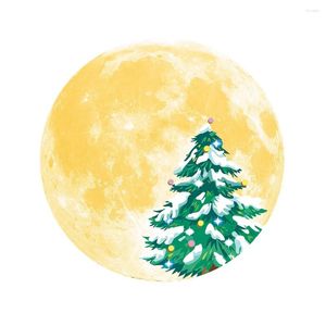 Adesivi da parete Festival del soggiorno Home Moonlight Moon Christmas Decals Murales Effect 3D EL Sticker Bambini Glow luminoso quotidiano