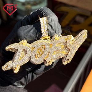 Полностью улавливая буква VVS Diamond Hiphop Sier Rapper Custom Moissanite Penden