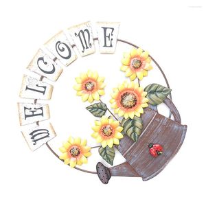 Decorative Flowers Clothes Iron Craft Welcome Pendant American Style Hanging Ornament Sunflower