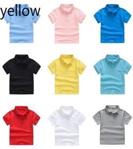 2020 New Kids Summer Pure Cotton Sharth Shirt Boy Boy Boy Girl Solid Color Polo Shirt 27歳の子供039SブランドPolo 3700076