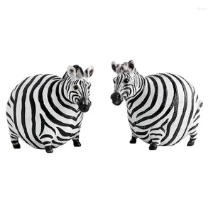 Dekorativa figurer Ballongpar Zebra Sculpture Harts Lovers Statue Animation Dekor Alla hjärtans dag Ornament Bröllopsdag Present