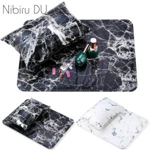 Pads Nail Art Mat Practic Cushion Pillow Artificial Leather Manicure Table Pad Set Foldable Arm Rest Pillow Nail Table Mat Manicure T