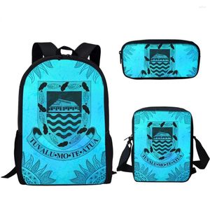 Backpack Trendy Fashion Blue Tribal 3D Print 3pcs/Set Pupill Schooltaschen Laptop Daypack geneigte Umhängetasche Stifte Gehäuse