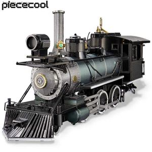 3D Puzzles Piececool Model Zestawy budowlane Mogul Locomotive Puzzle 3D Metal Jigsaw Creative Toys for Teens Birthday Prezenty Y240415