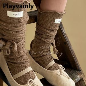 Çocuk Kız Boy Buzağı Çorapları Ev Yapımı Kayışlar Bacak Isıtıcıları Yok Bacak Isıtıcıları H2300 240409