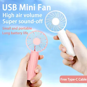 Gadgets SAMIYOE USB Mini Handheld Fan Outdoor Mini Creative Office Desks Mute Charging Portable Handheld Fan Rechargeable USB Mini Fan