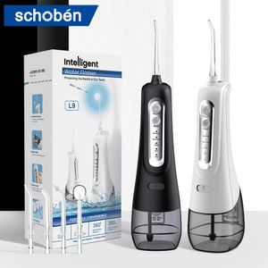 Schoben L9 경구 관개기 USB 충전식 물 플로셔 휴대용 치과 용수 제트 300ml 워터 탱크 방수 치아 클리너 240403