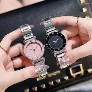 Wristwatches Vintage Classic Simple Style Ladies Watch For Women Clock Female Steel Strap Watches Luxury Feminine Dress Quartz