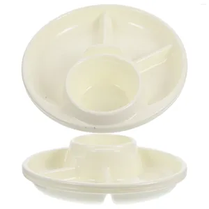 Dinnerware Sets 2 Pcs Compartment Fat Reduction Plate Plastic Dessert Tray Loss Simple Dinner Diet Ration Luncheon Child Serving Trays