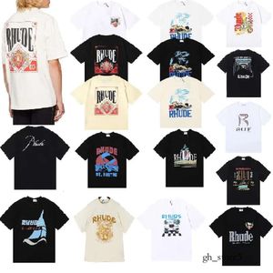 Rhude Tシャツ2xl No1mensデザイナーTシャツRhudeシャツ女性Rhude Short Mens T Shirts Designer Tshirt Print Streetwear Outdoor Fashion Shit