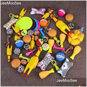 Dog Toys Chews 10pcs Pet Cat Смешная резиновая скрипель