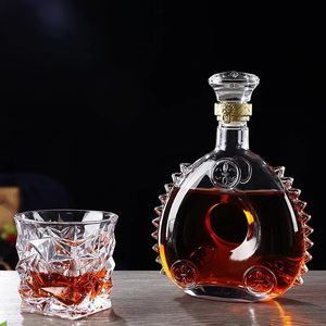 Retro Red Wine Bottle Champagne Glass Whisky Decanter Vattenkanna Cocktail Pourer Aerator For Family Bar Transparent Spirits Cup 240415