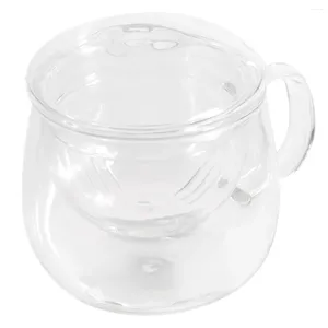 Cups Saucers Glass Tea Cup Clear Simple Smooth Drinking Water Kettle Bottle For Home Office (Transparent)
