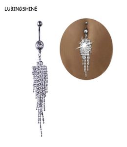 Crystal Titanium Steel Tassel Tassel Navel Piercing Body Jewelry Butrind Ring Chain Chain Fringing Acrílico de unhas para mulheres JJAL C4428955184