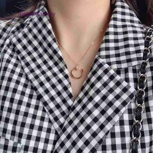 Designer 1to1 Cartres S925 Silver Card Home Nail Full Diamond Bare Body Necklace Fashion Female High Version Love Gift Girlfriend NOTG