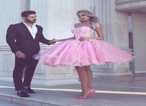 2017 Beaded Sweetheart Short Pink Homecoming Dresses For Juniorstulle Puffy Cocktail Party Dress Sweet 16 Prom Graduation Gown BA64130865