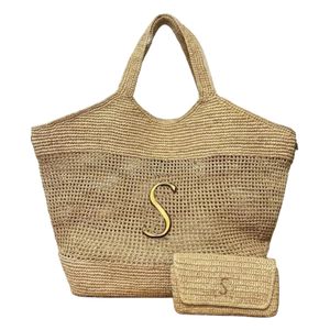 Słomka torba na ramię designerka torba luksusowa torebka duża klasyczna torebka plażowa luksusowa tkanina metalowa jakość lustra