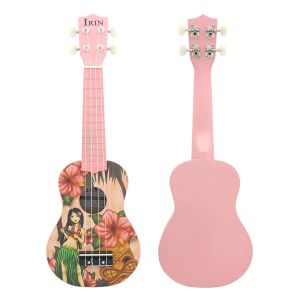 Gitarre 21 -Zoll -Ukulele 4 Strings Hawaiian Gitarre Basswood Sopran ukulele Pink Mädchen Gitarre Kinder Musikinstrument Geschenk Mini Guitarra