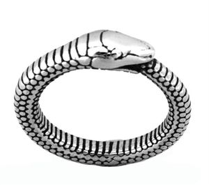 Fanssteel rostfritt stål herr smycken punk ring vintage orm ring djur cyklistring gåva till bröder fsr20w18337u5749406