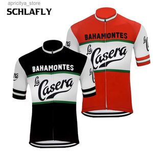 Set di maglia ciclistica La Casera Bahamontes Black/Red Cylersey Men New Team Summer Short Seve Bicyc Red Cycling Cycling Maillot Ciclismo L48