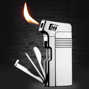 Genuine JOBON Inclined Fire Tube Lighter Multifunction Band Tamper/knife/needle, Metal Without Gas Cigarette Lighter Gift for Men