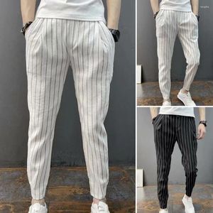 Men's Pants Trendy Men Pencil Slim Fit Washable Mid Waist Ankle Tied Harem Spring Autumn Trousers For Daily Wear