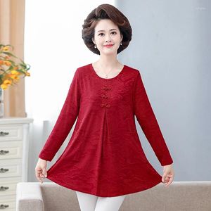 女性用Tシャツヴィンテージ特大7xl Tシャツファッション服オールマッチルーズスプリングポケットソリッドカラーカジュアルロングスリーブOネック