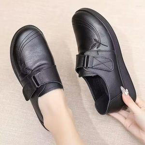 Casual Shoes Brand Sneakers Women Nursing Female Comfort Health Work Flats Non-slip Wedges Leather Moccasins Black Many Jane