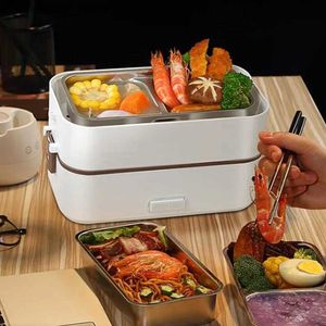 Bento Boxes Double-Layer Lunch Box Food Container Portable Electric Heatin Isolation Donnary Food Stora Container Bento Lunch Box L49