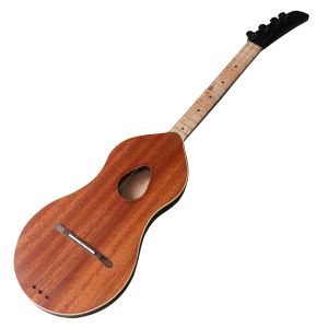 Gitarre ein Stück Holz 34 Zoll Volles Sapele Akustik Gitarre 4 String Mini Gitarren Brown Folk Gitarre Matte Finish