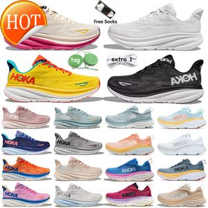 Designer Hoka Bondi 8 Hoka Clifton 9 Hokas Shoes Pink On Carbon X 2 Cloud Ice Water Harbor Grey Women Men Jogging Walking Platform Runners Tennis Mesh Sneakers 62 s 6