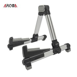Guitar AROMA AGS08 Folding Adjustable Universal String Instrument Guitar Stand for Acoustic Electric Guitar Ukulele Bass Mandolin
