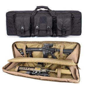 Ryggsäckar 36 47 tum gevärväska dubbel pistolfodral ryggsäck för M4A1 AR15 AK47 Airsoft Portable Bag Military Shooting Hunting Accessories