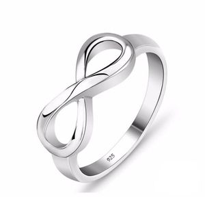 Moda Silver Color Infinity Ring Eternity Ring Charmms Friend Gift Brindle Love Symbol Rings Fashion for Women Jewelry5048264