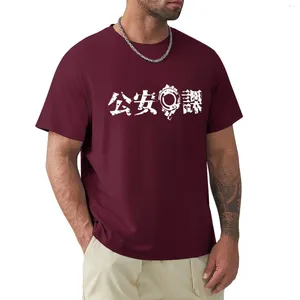 Polos masculinos Kanji Seção de Segurança Pública Nine Uniforme T-shirt Roupas de verão Sorto de camisetas gráficas engraçadas