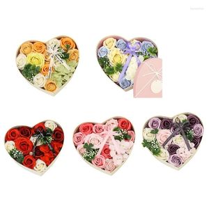 Fiori decorativi soap fiore profumato set regalo floreale rosa artificiale di lusso per il matrimonio della mamma di San Valentino M6CE