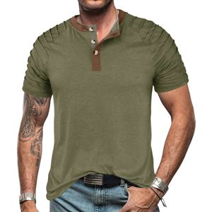 Sommer-Männerfarbe passend zu Henry Shirt T-Shirt Herren Kurzarm T-Shirt Top