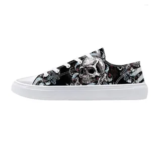 Scarpe casual First Dance unisex Skulls Stampa tela per uomini Donne allacciate sneaker di moda personalizzata