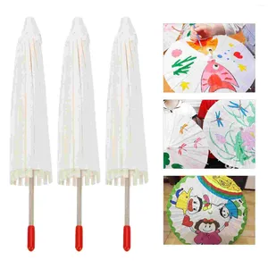 Regenschirme 5 Stcs Blank Ölmalerei Regenschirmpapier unvollendete Miniatur weiße Parasol DIY Hochzeit PO Requisiten Kind