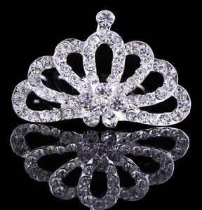 2021 Shiny Rhinestone Hair Clip Small Girls Diadem Crown Tiara Children Head Jewelry Accessories for Ornaments Baby Hairpin9725286