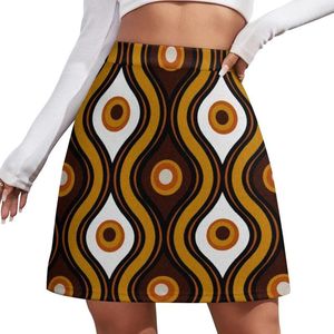 Юбки Retro 1970 -х годов в стиле семидесятых винтажные узоры мини -юбки ночной клуб наряд для женской стильные девушки