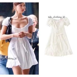 Designer High Quality Fashion Love Shack Fancy Autumn Beige Short Sleeve Ruffles Holiday Ins Bloggers Special Interest Mini Dress Women 72