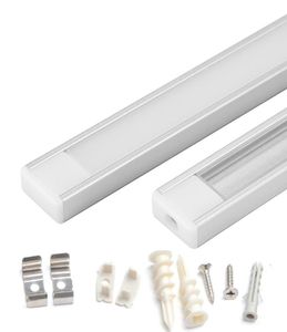 1m 15m 2m LED strip aluminum profile for 5050 5630 LED hard bar light led bar aluminum channel housing with cover end cap clips6166595