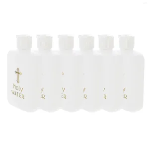 Vases 6 Pcs Easter Holy Water Bottle Baptism Bottles Vintage Catholic Plastic Refillable White Church Travel Wedding Decor