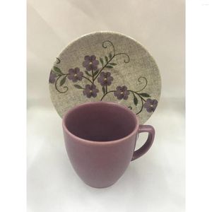 Copas pires de 6 pessoas/12pcs de alta qualidade lilac florestas de café expresso Copo turco caneca caneca de café com café