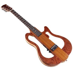 Kablar Tystnad Akustisk gitarr med konsol 6 Sträng Full Kanada Maple Wood Body en sida kan vikbar folks tyst gitarr