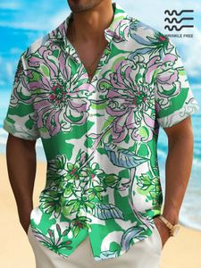 夏のメンズハワイアンシャツ3Dプリントアートグラフィックボタンアップ半袖Tシャツファッションビーチシャツバケーションデイリー240415